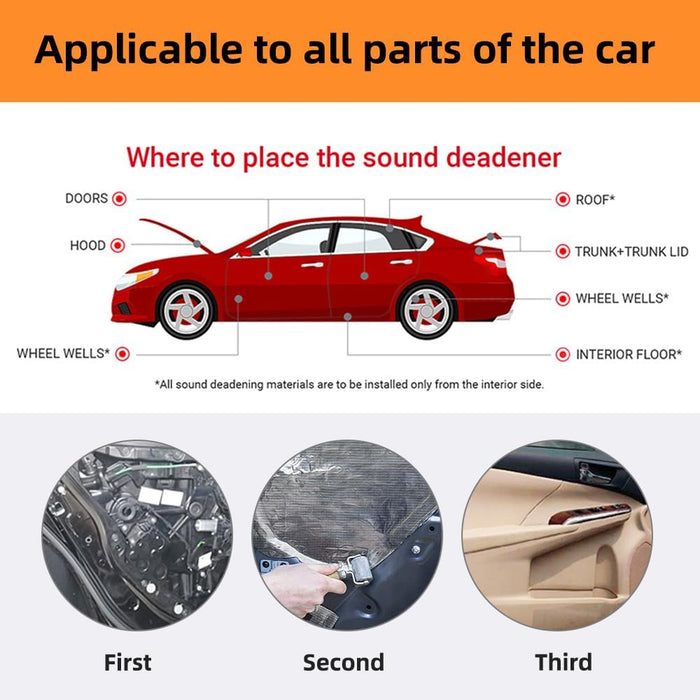 0.5Mx5M Sound Deadener Roller Car Insulation Mat Heat Shield Noise Adhesive Foam - Battery Mate