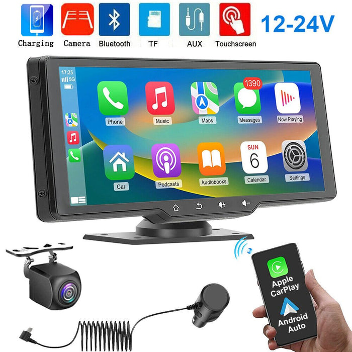 10.26" Portable Car Stereo Wireless Apple CarPlay /Android Auto IPS Screen Radio - Battery Mate