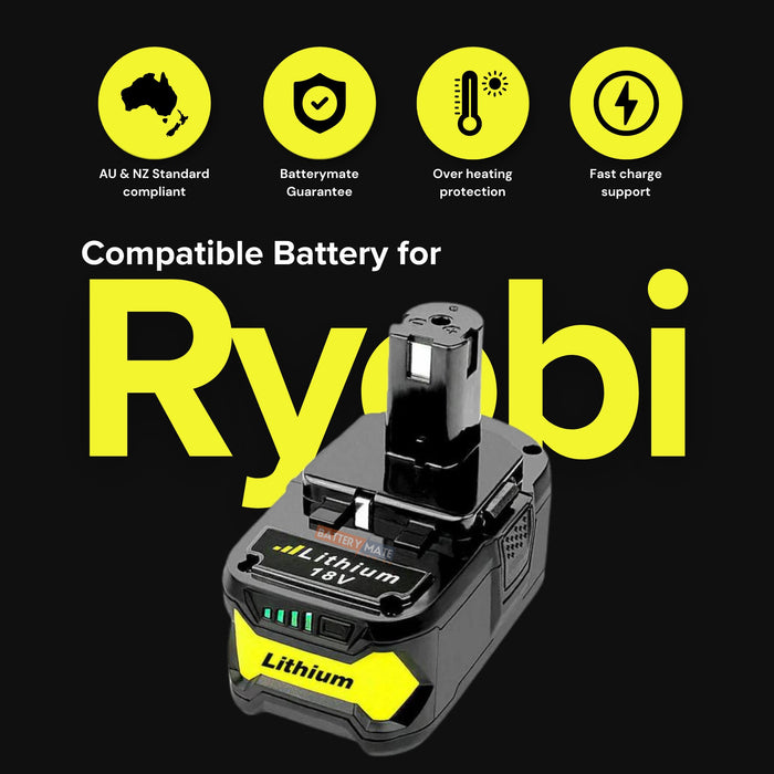 18V 6AH Ryobi One+ Plus Compatible Battery P108 RB18L50 P104 P780 RB18L40 - Battery Mate