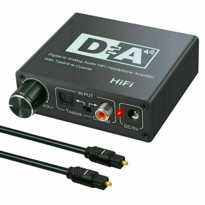 192kHz Digital Optical Coaxial Toslink to Analog RCA L/R 3.5mm Audio Converter - Battery Mate