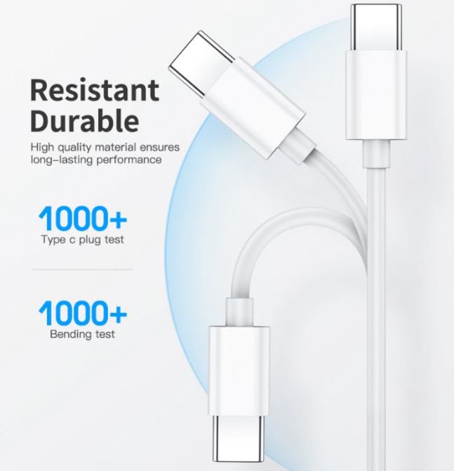 2 Pack Braided USB Type C to USB-C Cable Charge PD 60W Quick Charging Data Fast Charger - Battery Mate