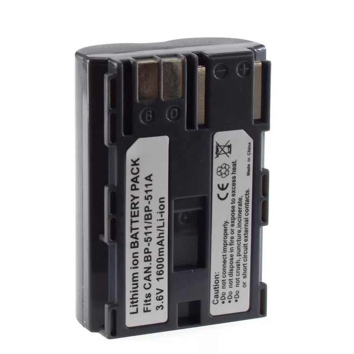 2 Pack | Canon BP - 511 Battery Replacement - Battery Mate