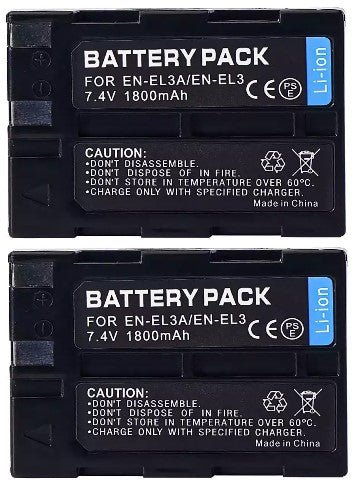 2 Pack EN - EL3e Battery Compatible with Nikon D700 D90 D50 D70s D300S - Battery Mate