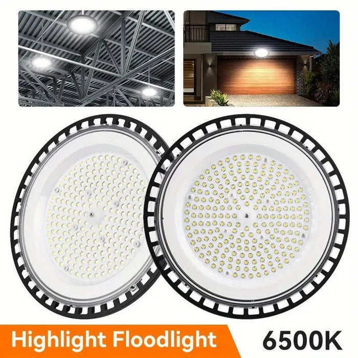 500W LED High Bay Light Low Bay UFO Factory Warehouse Industrial Light - Battery Mate