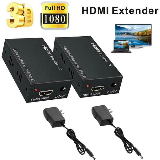 60M 1080P HDMI Network Extender Over Single Amplifier Cable CAT5E/6 Ethernet - Battery Mate