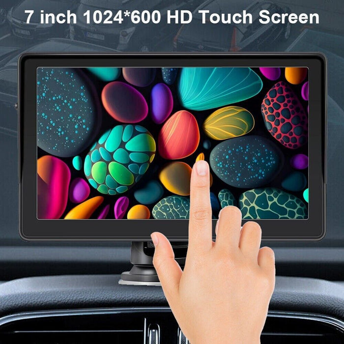 7" Portable Wireless Apple Carplay Android Auto Car Stereo Radio Bluetooth + CAM - Battery Mate