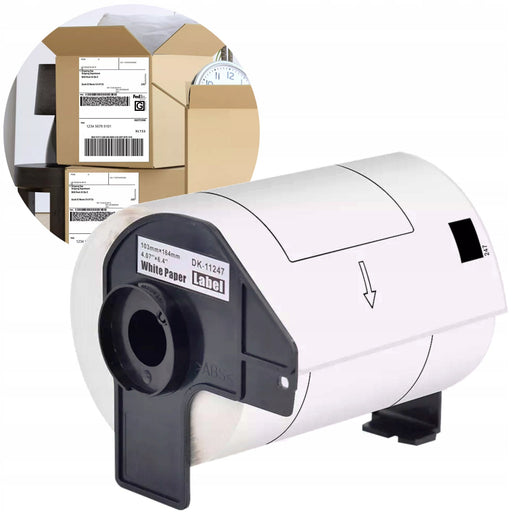 DK - 11247 Compatible Black Text on White 103mm x 164mm Die - Cut Paper Label Roll - 180 labels per roll - Battery Mate