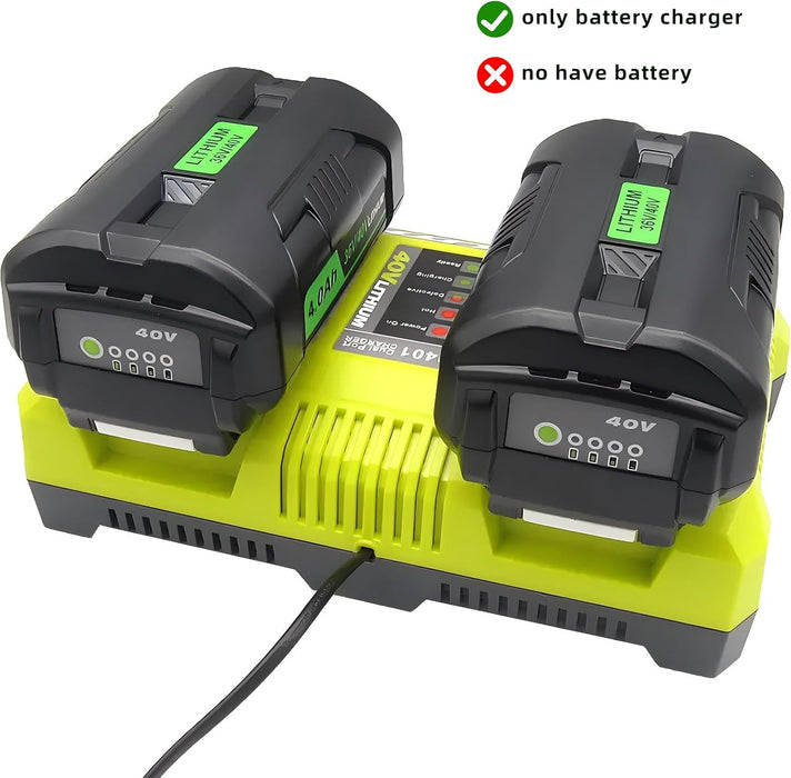 Dual Charger for Ryobi 36V 40V Battery Charger BPL3626 BPL3640 OP4040 BCL3620 - Battery Mate