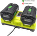 Dual Charger for Ryobi 36V 40V Battery Charger BPL3626 BPL3640 OP4040 BCL3620 - Battery Mate