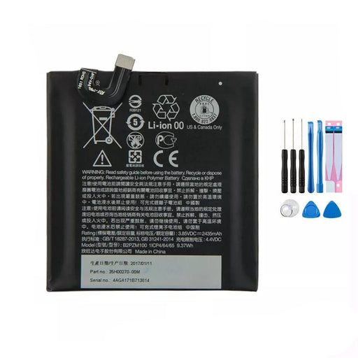 For HTC U PLAY Battery Replacement B2PZM100 2435mAh + Tools - Battery Mate