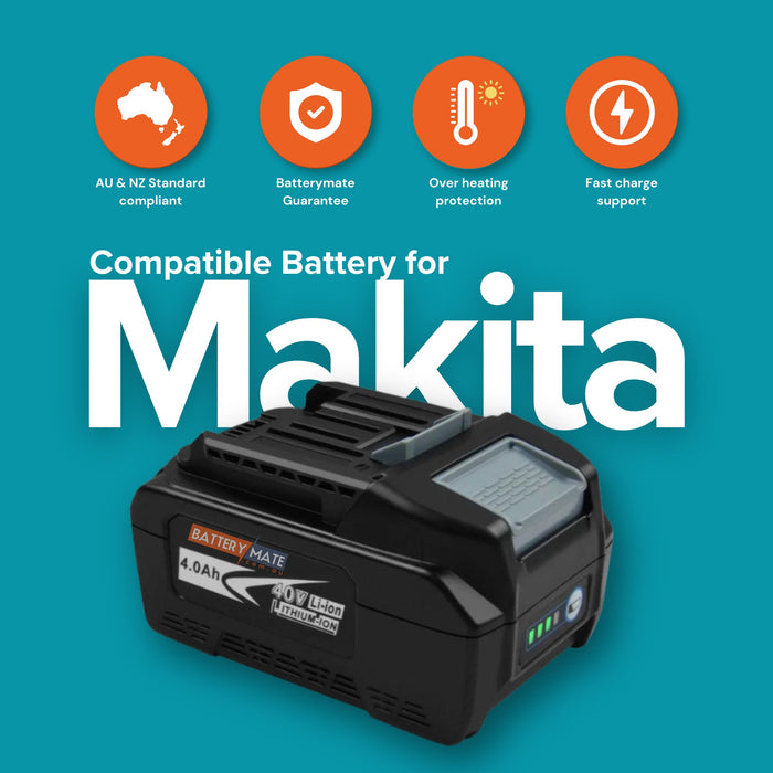 Makita Compatible 40V 191B26 - 6 Li - ion 4Ah XGT Battery 4000mAh 40V BL4040 Li - ion Battery - Battery Mate