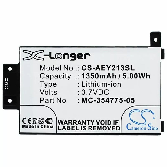 Replacement Battery 58 - 000049 MC - 354775 - 05 for Amazon Kindle Paperwhite 2nd Gen 6" DP75SDI & Amazon Kindle Touch 6" 2013, Paperwhite 6th 7th Generation - Battery Mate