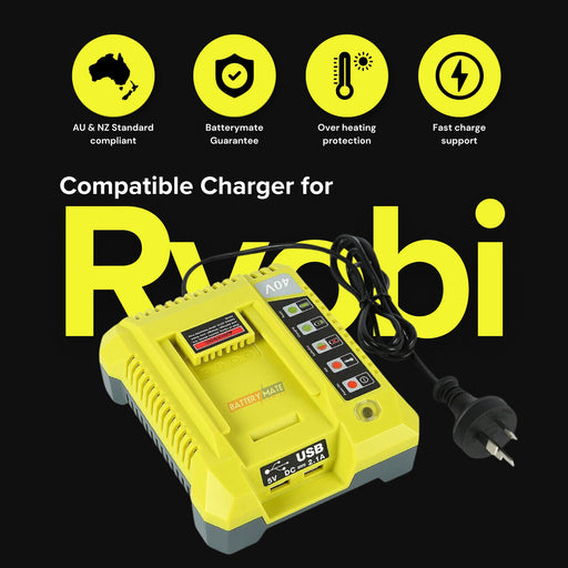 Ryobi 36V & 40V compatible Battery Charger BPL3626 BPL3626D BPL3640 BPL3640D BPL3626 - Battery Mate