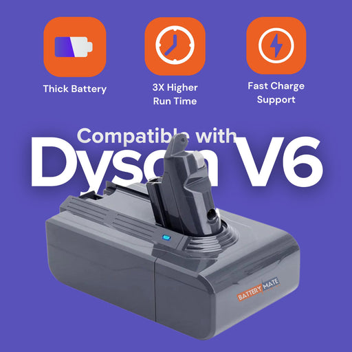 Strong Replacement Battery For Dyson V6 DC58 DC59 DC61 DC62 Animal Absolute Vacuum Cleaner | 10,000mAh Ultra - Battery Mate