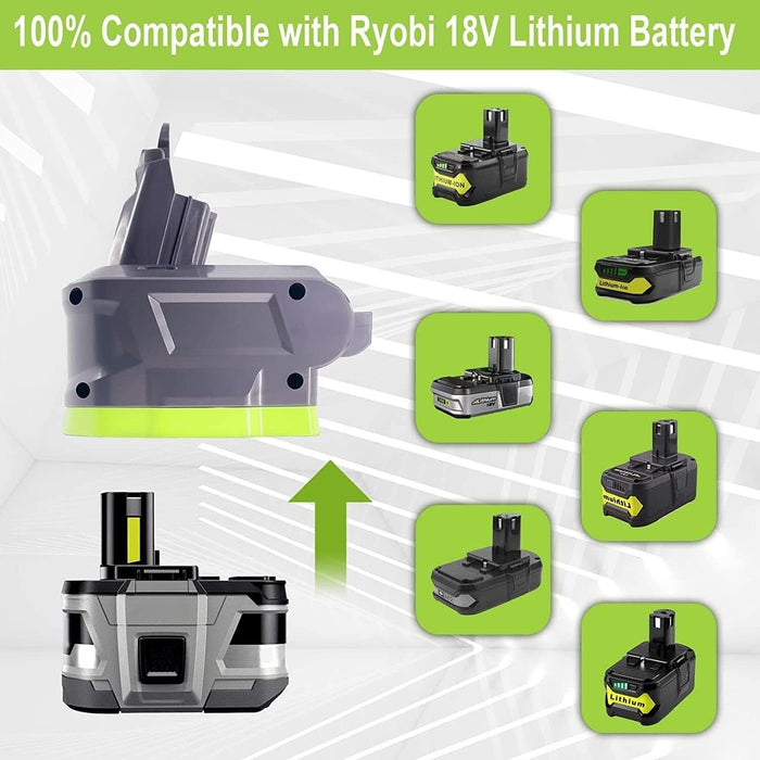 Tavice Dyson V6 Battery Adapter to Ryobi ONE+ 18V Li - Ion Battery - Battery Mate