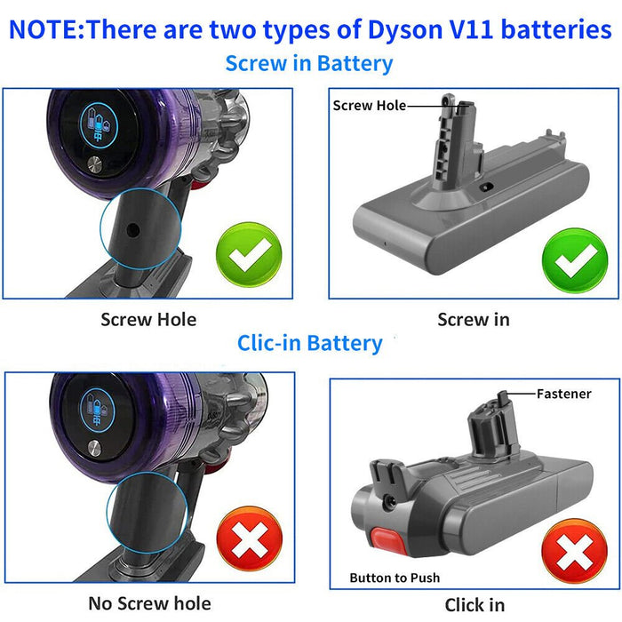 Vacuum Cleaner Battery Compatible with Dyson V11 (Screw Type) - Battery Mate