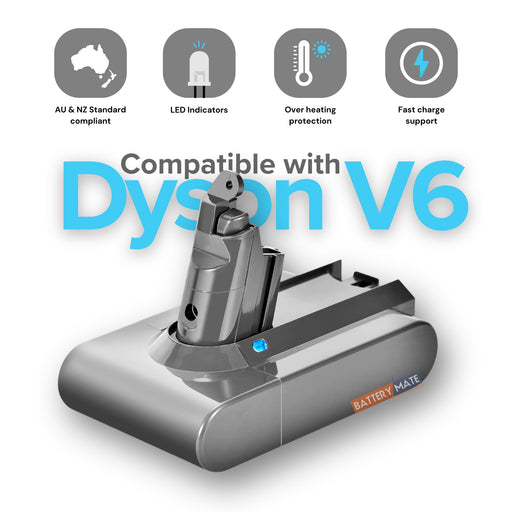 Vacuum Cleaner Battery Compatible with Dyson V6 | Long Life Battery - Suits SV03 / SV04 / DC59 / DC61 / 61034 - 01 - Battery Mate