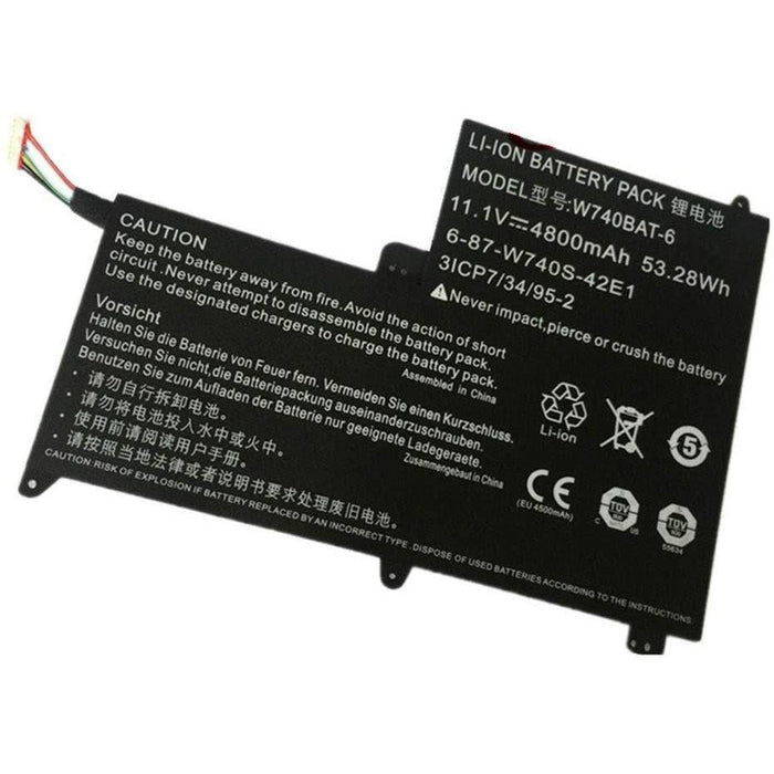 W740BAT - 6 Compatible Battery for Clevo 6 - 87 - W740S - 42E 3ICP7/34/95 - 2 S413 W740SU - Battery Mate