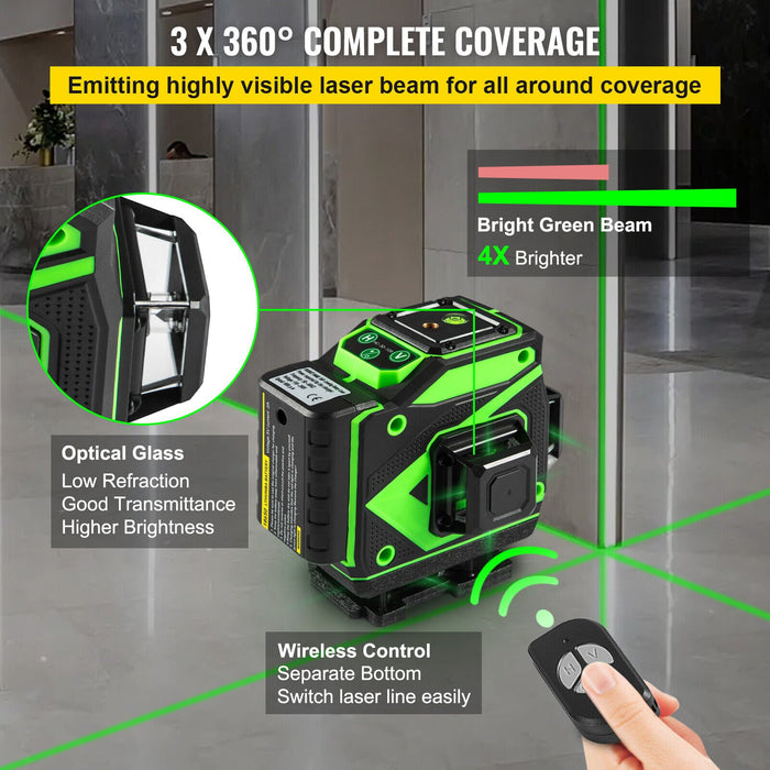 Laser Level with Tripod, 50 ft Laser Leveler Tool Laser Level Green Cross  Line Self Leveling, Separate Control 2 Lines, Laser Level for Picture