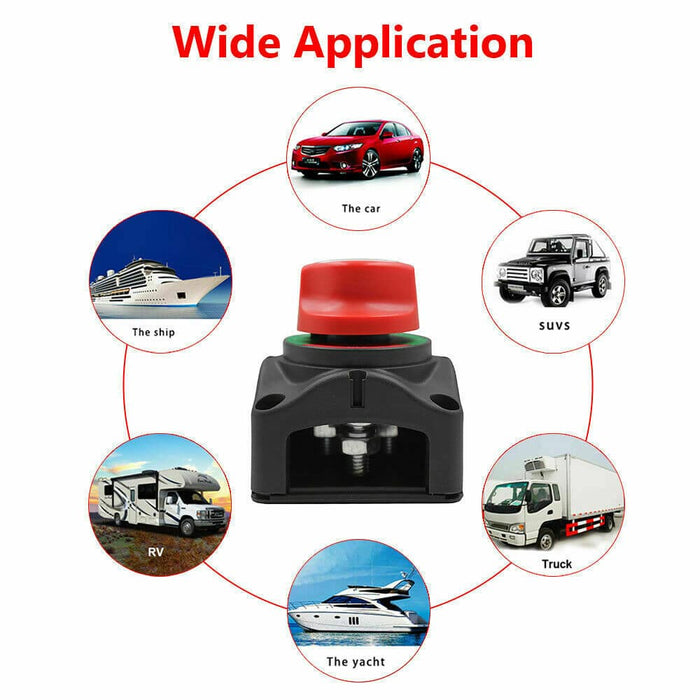 12V/24V/48V Battery Master Disconnect Switch Boat Marine Caravan Isolator On/Off - Battery Mate