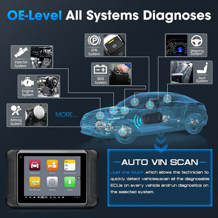 2022 Autel MaxiSys MS906BT OBD2 Auto Diagnostic Scanner ECU Key Coding Scan Tool - Battery Mate