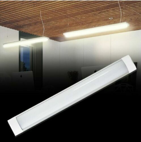 2Pcs 40W LED Slim Ceiling Fluorescent Diffused Batten Light 4FT 1200mm 6500K Daylight - Battery Mate