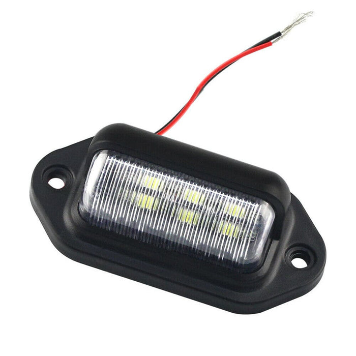 2PCS 6 LED License Number Plate Light Lamps for Truck SUV Trailer Lorry 12/24V - Battery Mate