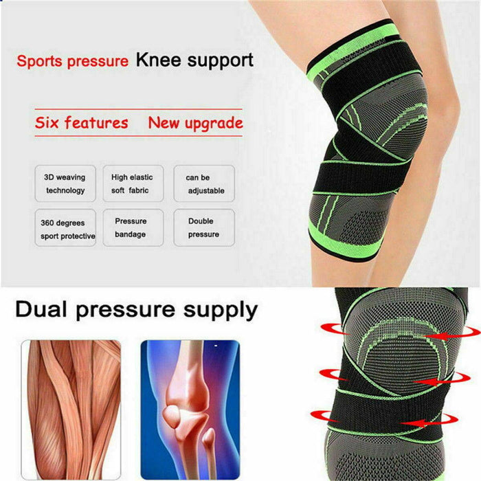 3D Weaving Knee Brace Support Running Jogging Sports | Large - Battery Mate