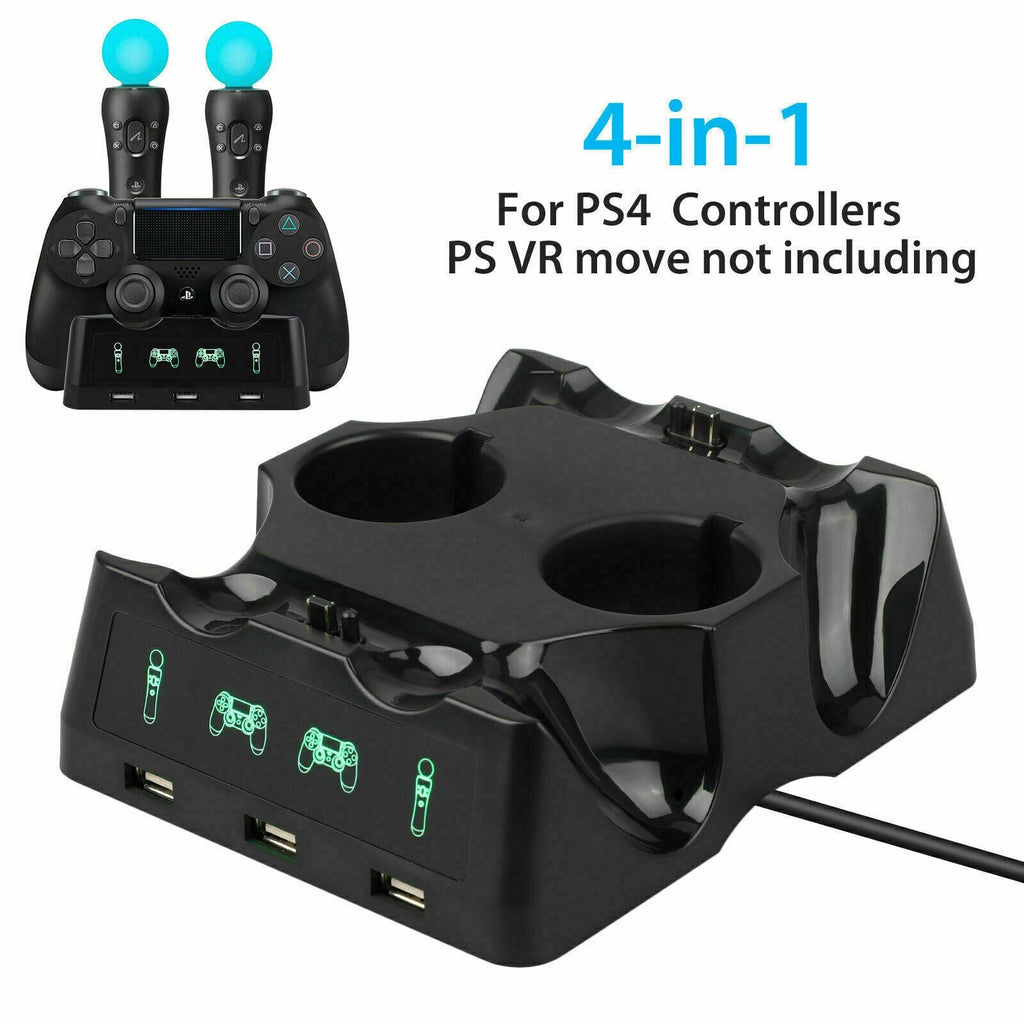 4 in 1 Charger Charging Dock For Sony PS4 Playstation 4 VR PSVR