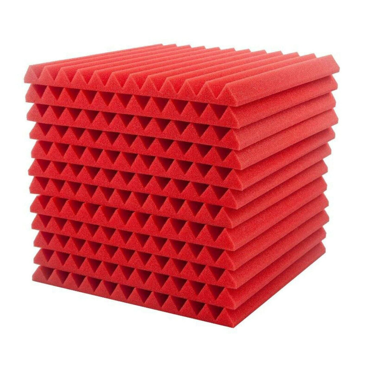 48 Acoustic Soundproof Foam Sound Absorbing Panels 30×30×2.5cm | Red ...