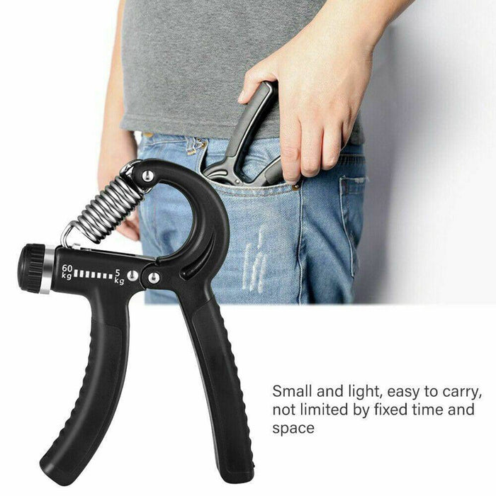 5-60Kg Adjustable Power Hand Grip Forearm Exerciser Gripper Strengthener Trainer - Battery Mate