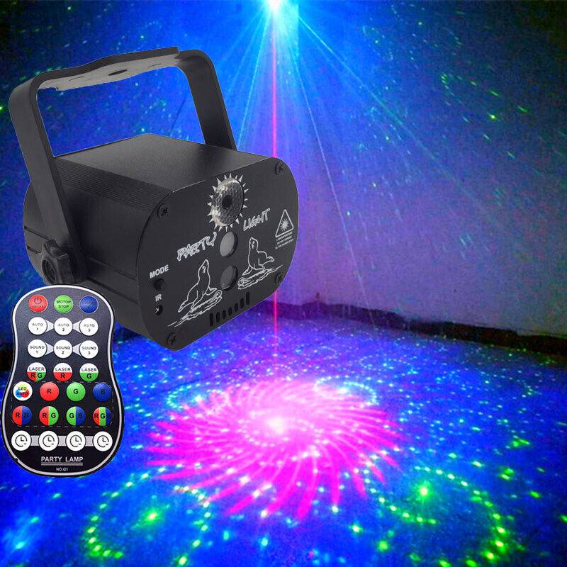 Cheap PDTO 60 Pattern Mini LED Stage Light RGB Laser Projector Disco Party  Club DJ Lighting