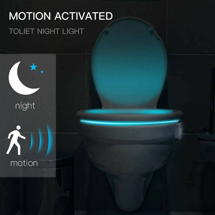 16/8 LED Colour Toilet Bowl Night Disco Light PIR Motion Activated Seat  Sensor
