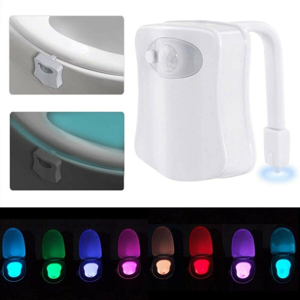 1pc Smart Pir Motion Sensor Toilet Night Light With 8/16-color