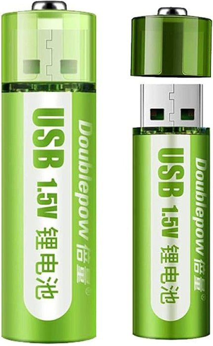 AA Battery 1800mWh USB Rechargeable li-ion Battery 1.5v [2 Pack] - Battery Mate