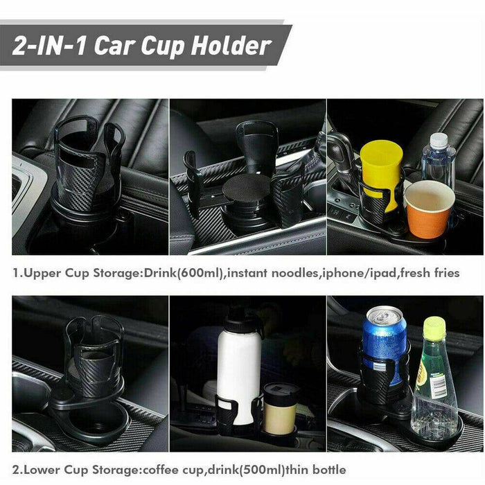 Adjustable 2in1 Car Seat Cup Holder Bottle Drink Coffee Storage Water —  Battery Mate