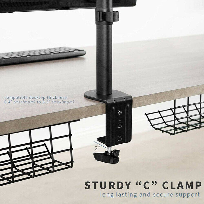 Adjustable Monitor Stand Single Arm Desk Mount Computer LCD TV Holder Display - Battery Mate