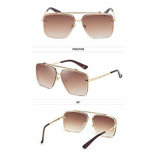 Classic Aviator Mirrored Flat Lens Sunglasses Metal Frame for Men and Women - Battery Mate