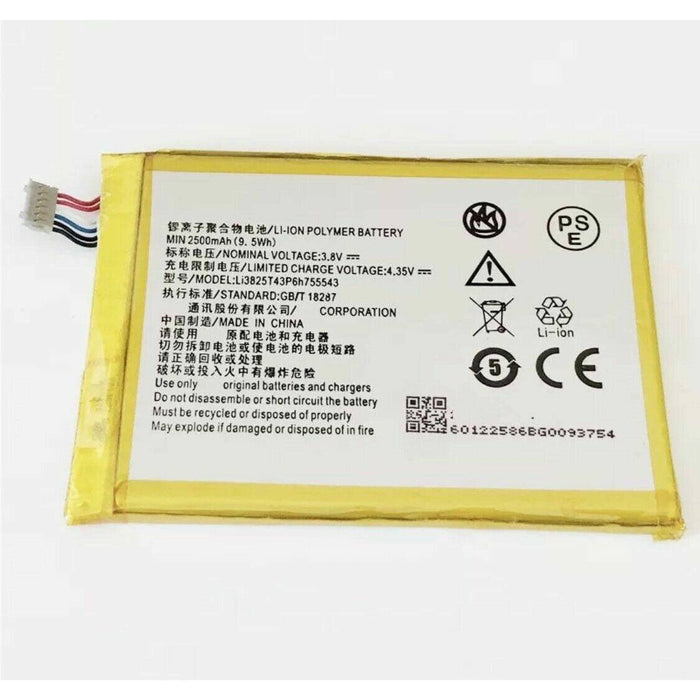 Compatible Battery for ZTE T84 Telstra Tough Max, Spark R84 2500mAh Li3825T43P6H755543 - Battery Mate