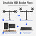 Dual LCD / LED Monitor Desk Mount Stand Heavy Duty Fully Adjustable fits 2 Screens up to 27" - Battery Mate