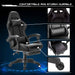 Ergonomic Massage LED Racing Chair , Reclining Swivel Heavy High Back Office PC Chair w/ Built-in Speaker-Black - Battery Mate