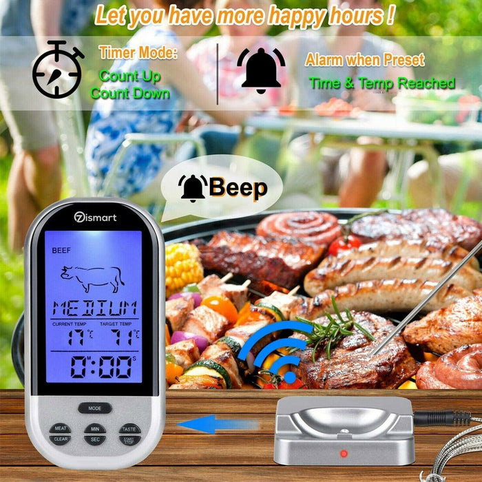 Food Meat Oven BBQ Thermometer Digital Wireless Remote Probe Cooking S —  Battery Mate
