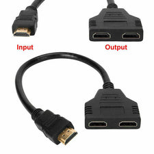 HDMI Splitter 1 In 2 Out Cable Adapter Converter 1080 Multi Display ...