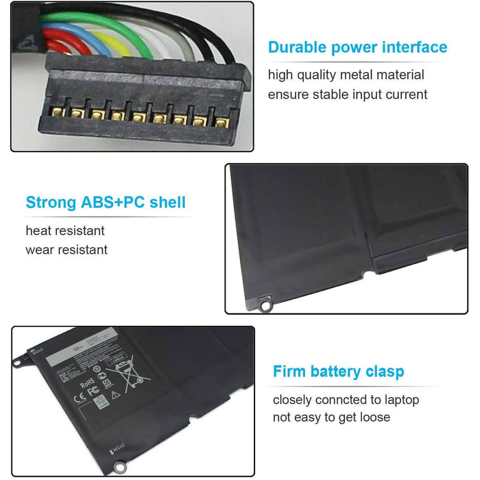 JD25G Battery Compatible with Dell XPS 13 9343 9350 XPS13 13-9350 13-9343 13D-9343 P54G 90V7W JHXPY 5K9CP 0N7T6 0DRRP RWT1R DIN02 0JHXPY - Battery Mate