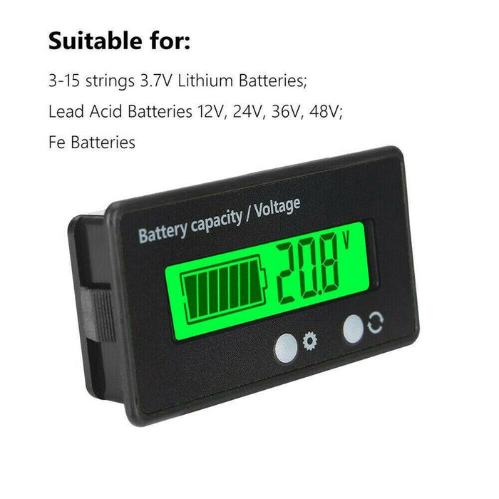 Meter LCD Car Lead-acid Monitor Voltmeter Battery Tester Capacity Indicator Bike - Battery Mate