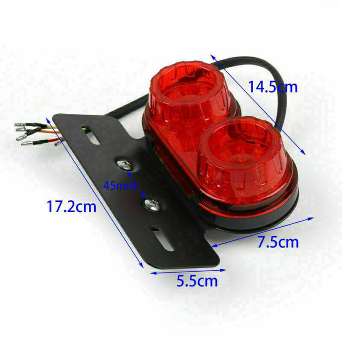 Motorcycle Led Rear Tail Light Brake Indicator Light Number Plate 12V Red T7 - Battery Mate