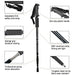 New Hiking Trekking Poles Walking Stick Adjustable Camping Black Lightweight - Battery Mate