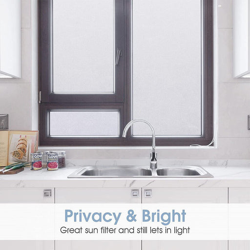 Sand Blast Clear Frosted Frosting Window Glass Removable Privacy Film 90cmX3m - Battery Mate