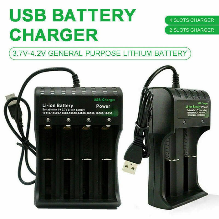 Smart USB 18650 Battery Charger 1 2 4 Slots for 3.7V Rechargeable Battery Charge - Battery Mate