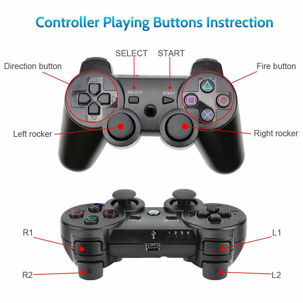 Tavice Twin Pack Bluetooth Ps3 Compatible Wireless Controller